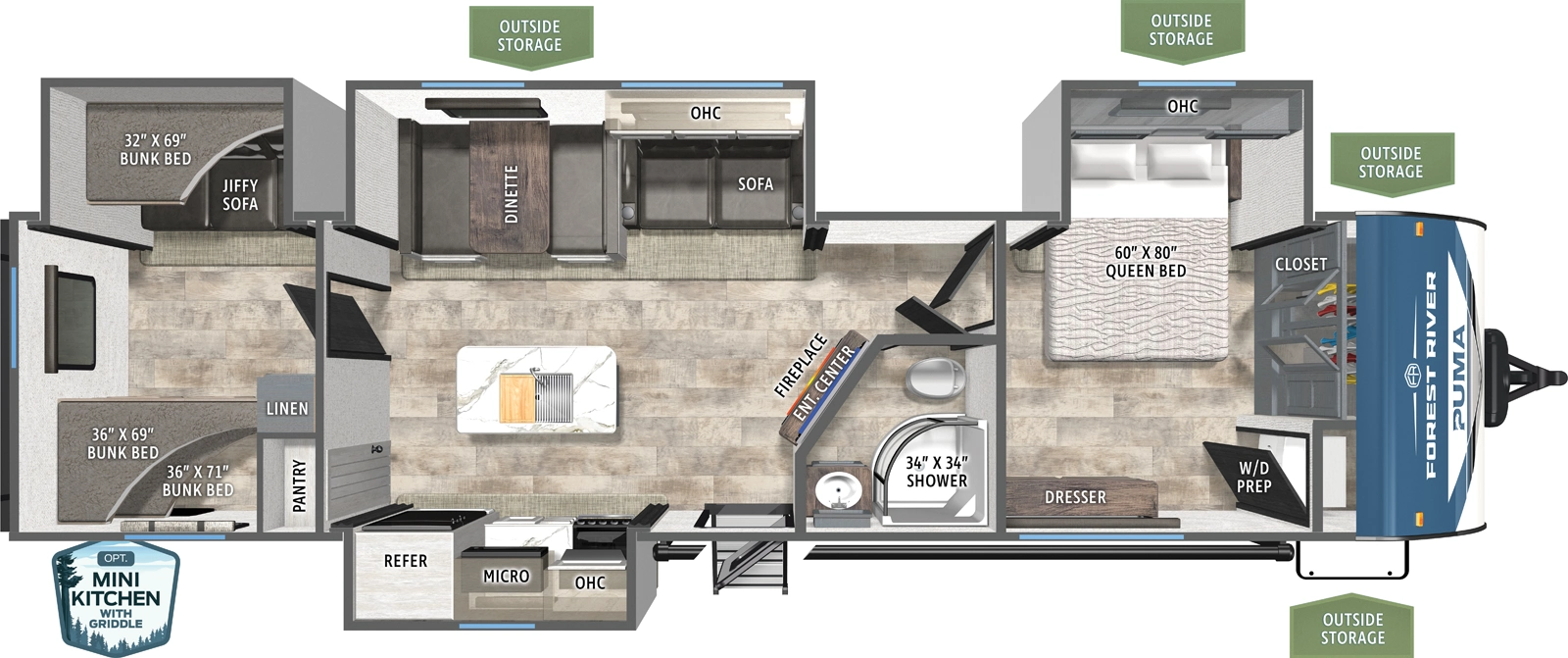 Puma 32BHFS Floorplan